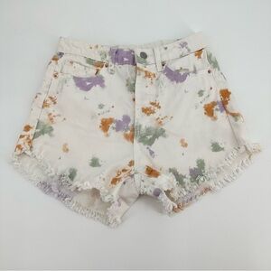 Wild Fable Highest Rise Shorts Off White Tie Dyed Cotton Raw Hem Women’s Size 2